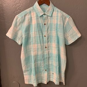 PLAID SHORT SLEEVE BUTTON DOWN